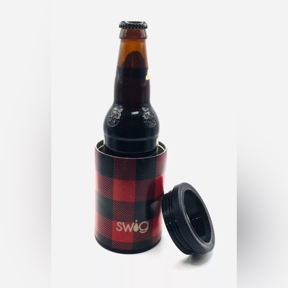 Swig Life Standard Can Bottle Cooler, Stainless Steel, Buffalo Plaid New - Picture 3 of 4
